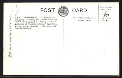 AK HMS Marlborough auf See