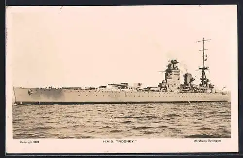 AK HMS Rodney auf See