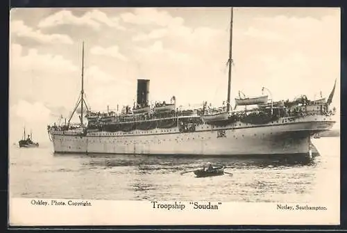 AK Troopship Soudan auf See
