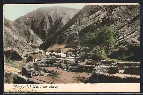 AK Cerro de Pasco, Ortsansicht mit Bergen