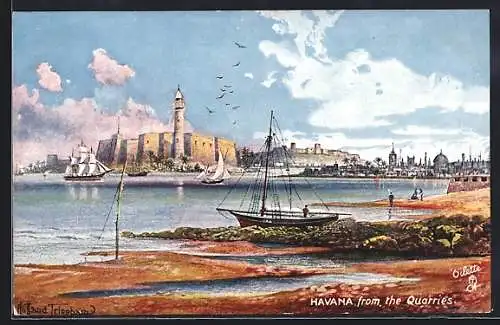 Künstler-AK Havana, Blick auf die Stadt von Seeseite