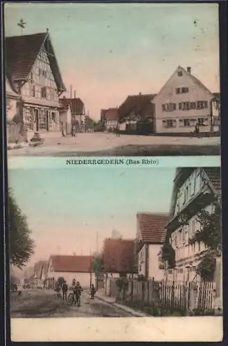 AK Niederroedern /Bas-Rhin, Ortspartie, Strassenpartie