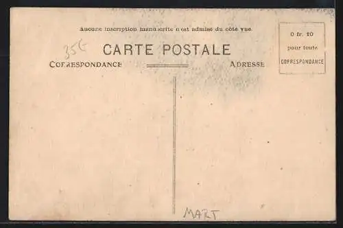 AK Fort-de-France, Cie Gle Transatlantique, Charbonnage d`un courrier