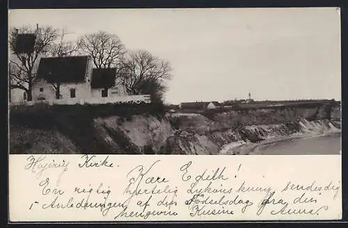 AK Storeheidinge, Küstenpartie mit Kirche