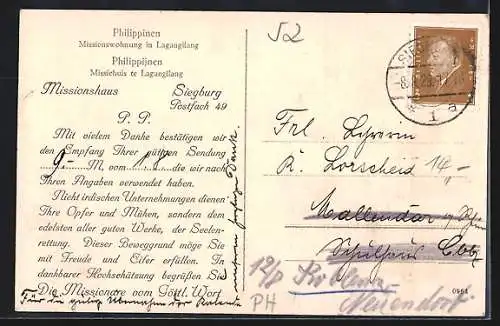 AK Lagangilang, Missionswohnung mit Pferd