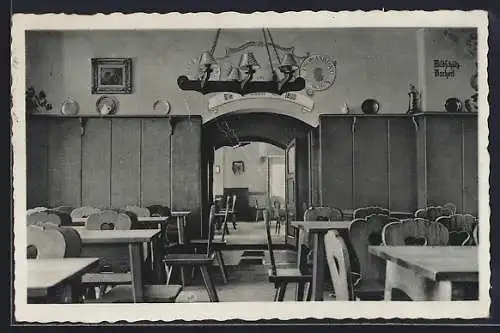 AK Litzmannstadt-Lodz, Münchner Bierstuben, Gastraum, Inh. V. Schuck