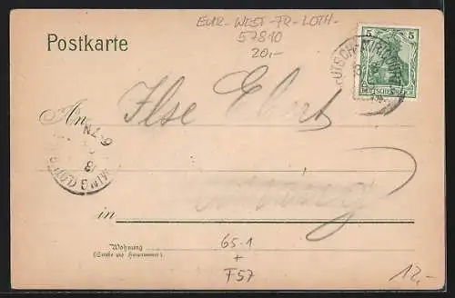 AK Deutsch-Avricourt, Bahnhof, Prostestantische Kirche, Beamtenkolonie