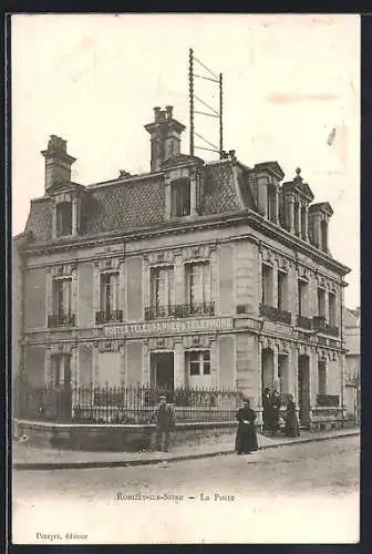 AK Romilly-sur-Seine, La Poste et télégraphes au coin de la rue