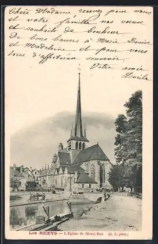 AK Les Riceys, L`église de Ricey-Bas et canal adjacente