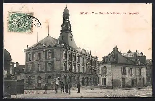 AK Romilly, Hôtel de Ville avec son campanile