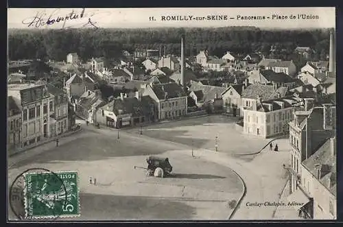 AK Romilly-sur-Seine, Panorama de la Place de l`Union
