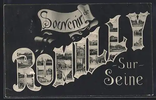 AK Romilly-sur-Seine, Souvenir avec vues des rues et bâtiments emblématiques