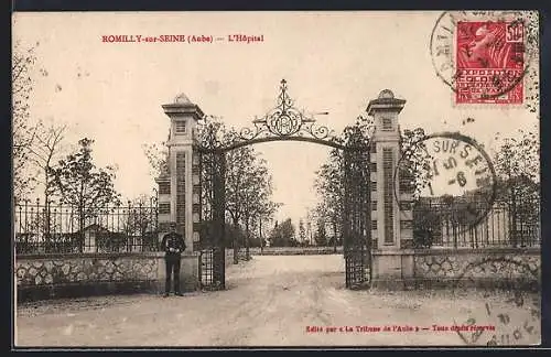 AK Romilly-sur-Seine, L`Hôpital et son entrée majestueuse