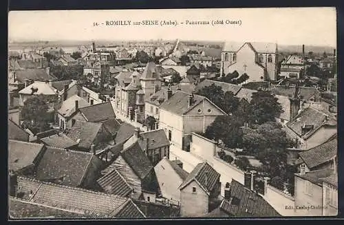 AK Romilly-sur-Seine, Panorama côté ouest