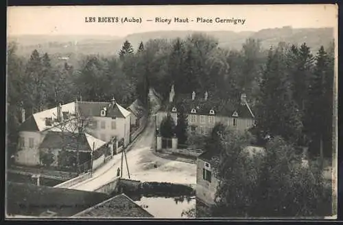 AK Les Riceys, Ricey Haut, Place Germigny et vue des environs boisés