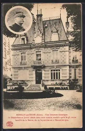 AK Romilly-sur-Seine, Une Demeure historique du Généralissime Joffre après la bataille de la Marne