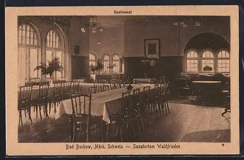 AK Bad Buckow /Märk. Schweiz, Sanatorium Waldfrieden, Speisesaal