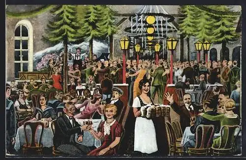 AK Hamburg-St. Pauli, Konzerthaus Oberbayern, Bes. Wilhelm Meyer, Innenansicht