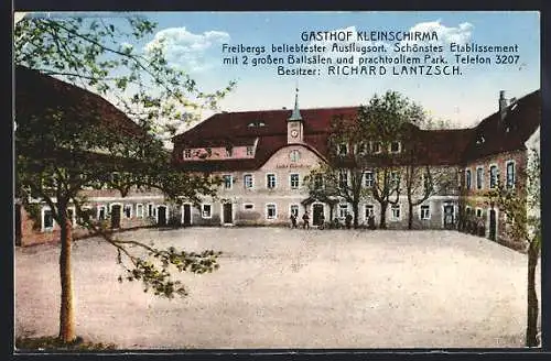 AK Kleinschirma, Blick auf den Gasthof Kleinschirma