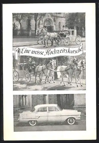 AK Berlin-Neukölln, Weisse Hochzeitskutsche, Gustav Schöne, Braut - Autom.- und Luxusfahwesen, Richardplatz 18