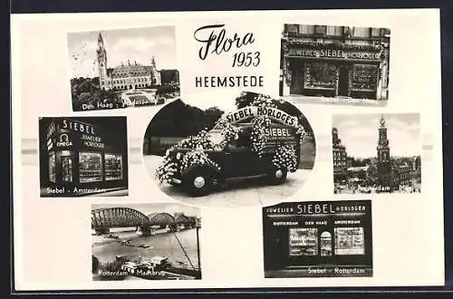 AK Heemstede, Ausstellung Flora 1953, Lastwagen Siebel Horloges