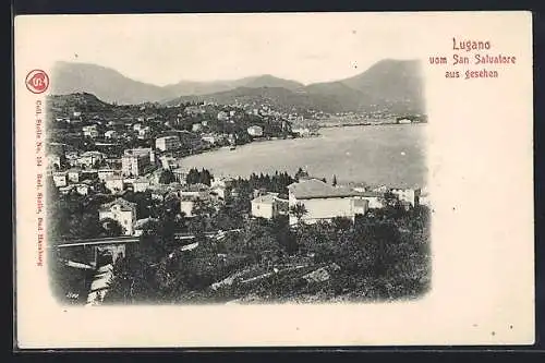 AK Lugano, vom San Salvatore aus gesehen, um 1900