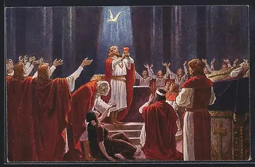 Künstler-AK Parsival besteigt den Thron, Serie 141, Nr. 3811