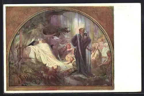 Künstler-AK Ludwig Fahrenkrog: Edda, Motiv aus den Sagen