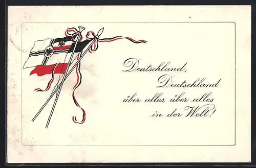 AK Patriotischer Spruch, Reichskriegsfahne