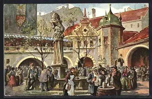 Künstler-AK Münchner Hofbräuhaus, auf dem Kneiphof