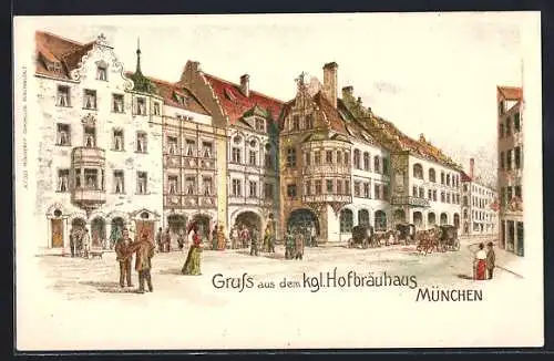 Lithographie München, Königliches Hofbräuhaus