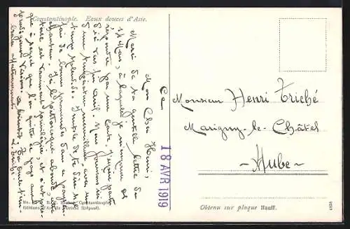 AK Constantinople, Eaux douces d`Asie