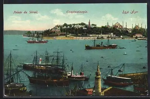 AK Constantinople, Pointe du Sérail, Dampfer