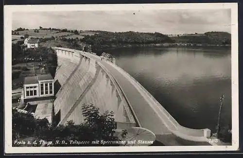 AK Frain a. d. Thaya, Talsperre mit Sperrmauer und Stausee