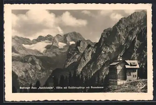 AK Gablonzer Haus Dachsteinblick, Talpanorama in den Bergen