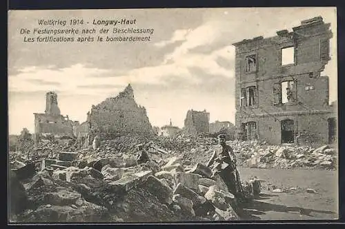 AK Longwy-Haut, Festungswerke nach der Beschiessung, Les fortifications apres le bombardement