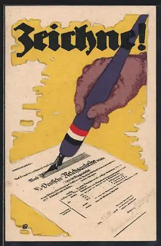 AK Zeichne 5 % Deutsche Reichsanleihe, Kriegsanleihe