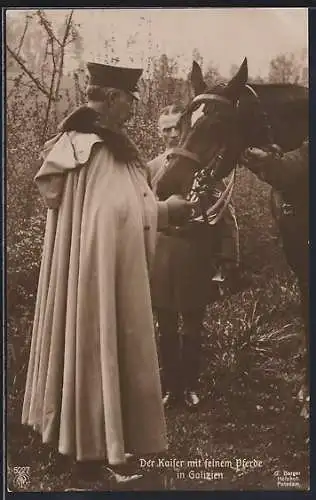 AK Galizien, Kaiser Wilhelm II. mit seinem Pferde
