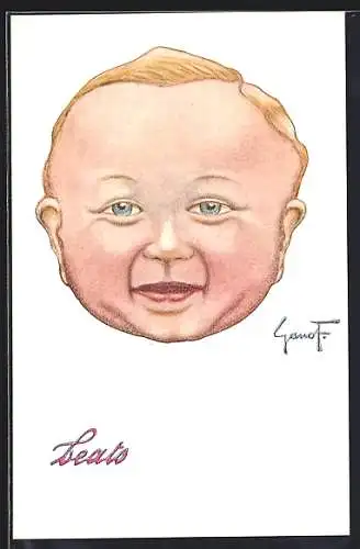 AK Knabenkopf mit heiterem Blick