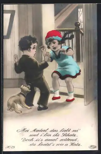 AK Amag H/29, Mei Maderl das liebt mi`..., Junge und wütendes Mädchen