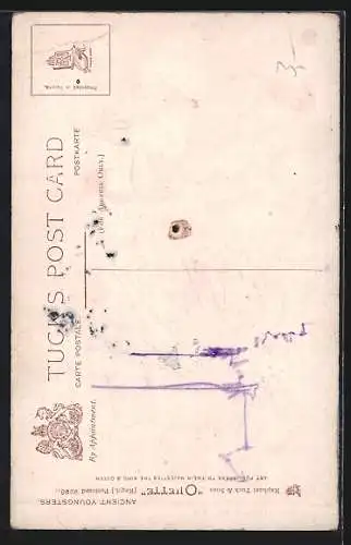 AK Kleines Paar mit Schirm auf Schmetterlingsjagd