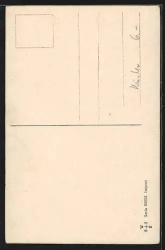 AK Mädchen mit angebissenem Apfel in der Hand