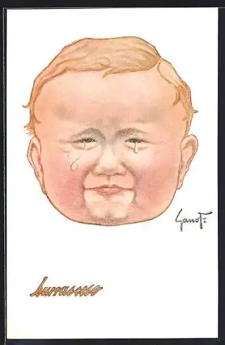 AK Knabenkopf mit dicken Tränen