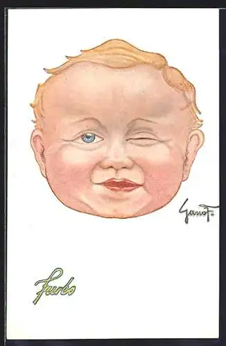 AK Knabenkopf drückt ein Auge zu
