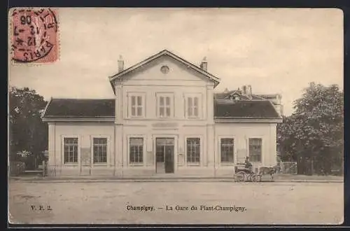 AK Champigny, La Gare du Plant-Champigny, Bahnhofsgebäude