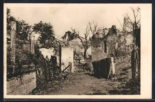 AK Velka Polom, Slezska Dedina 1945, zerstörte Gebäude