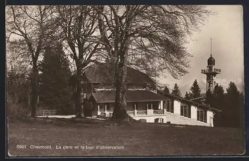AK Chaumont, La gare et la tour d`observation