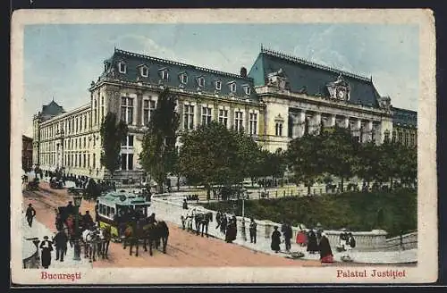 AK Bucuresti, Palatul Justitiel, Pferdebahn