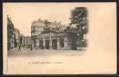 AK Saint-Mande, La Gare, Bahnhof