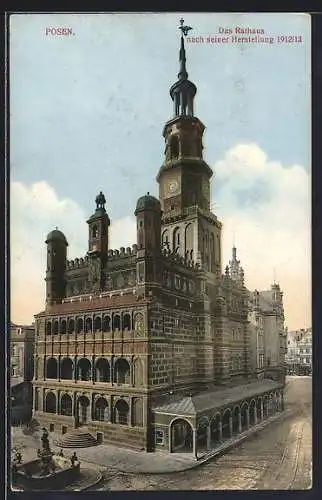 AK Posen / Poznan, Das Rathaus nach seiner Herstellung 1912/13